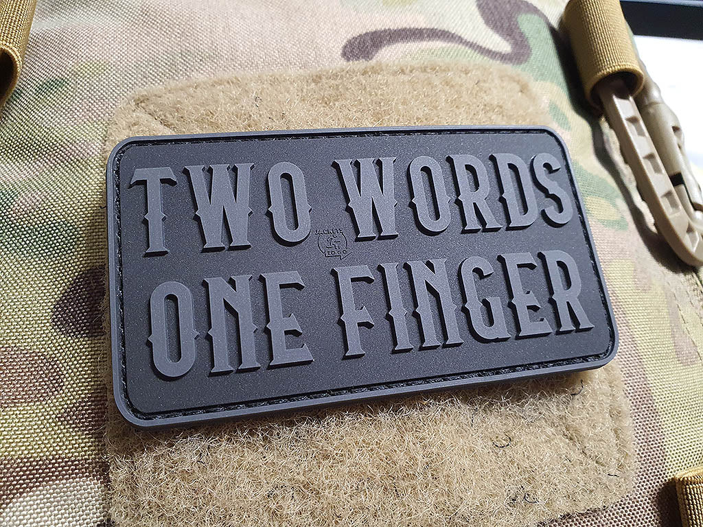 Two Words One Finger Patch, Blackops / 3D Rubber Patch - Patch Snatched