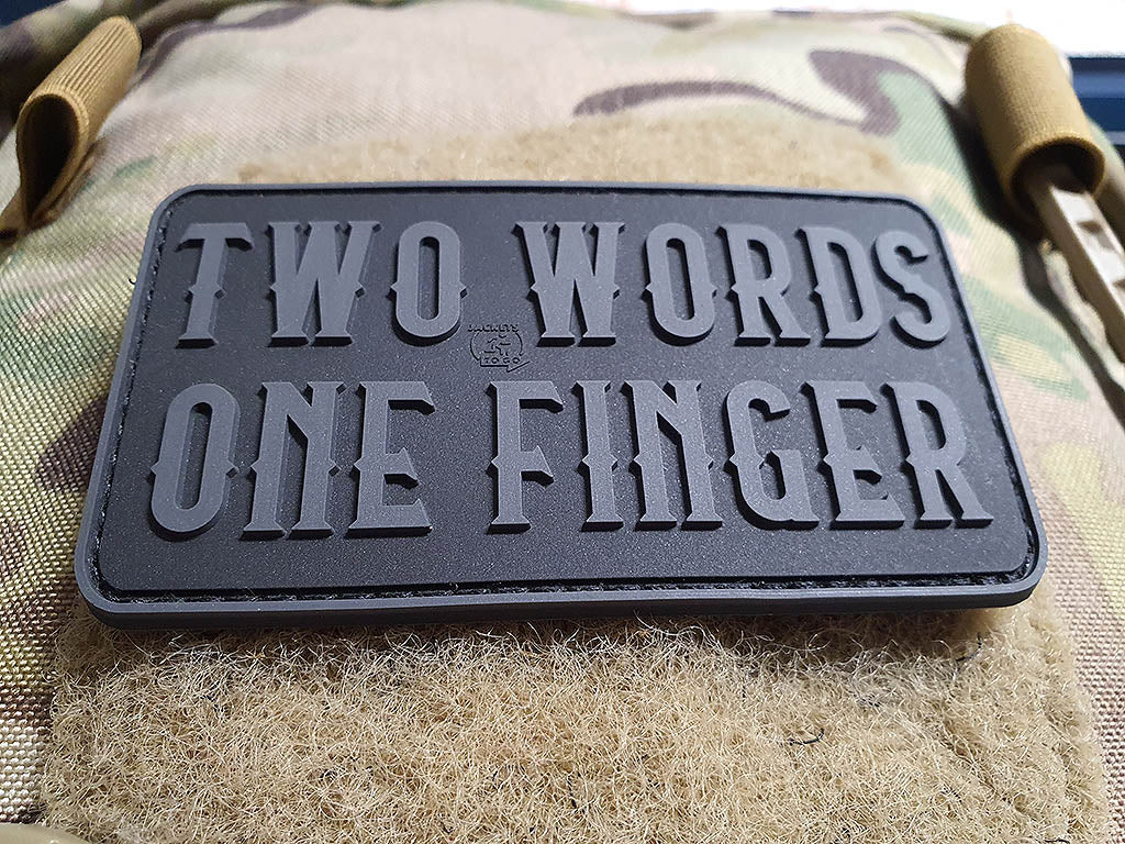 Two Words One Finger Patch, Blackops / 3D Rubber Patch - Patch Snatched