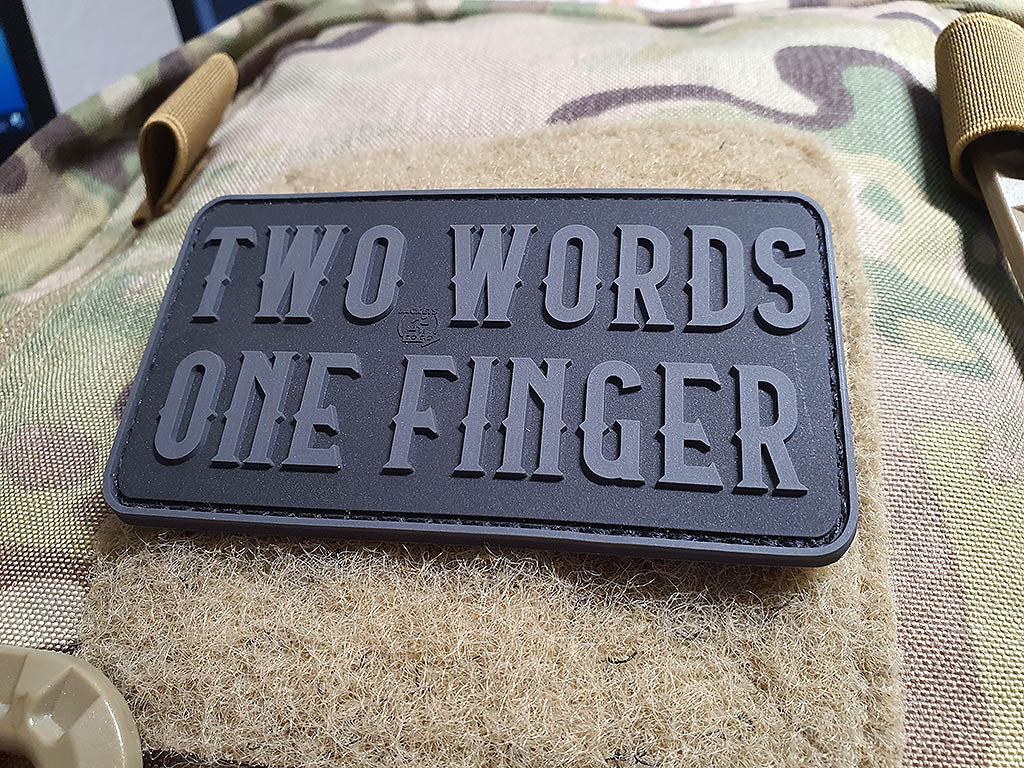 Two Words One Finger Patch, Blackops / 3D Rubber Patch - Patch Snatched