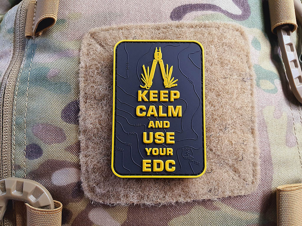 Keep Calm and use your EDC Patch, Gelb/Schwarz / 3D Rubber Patch - Patch Snatched