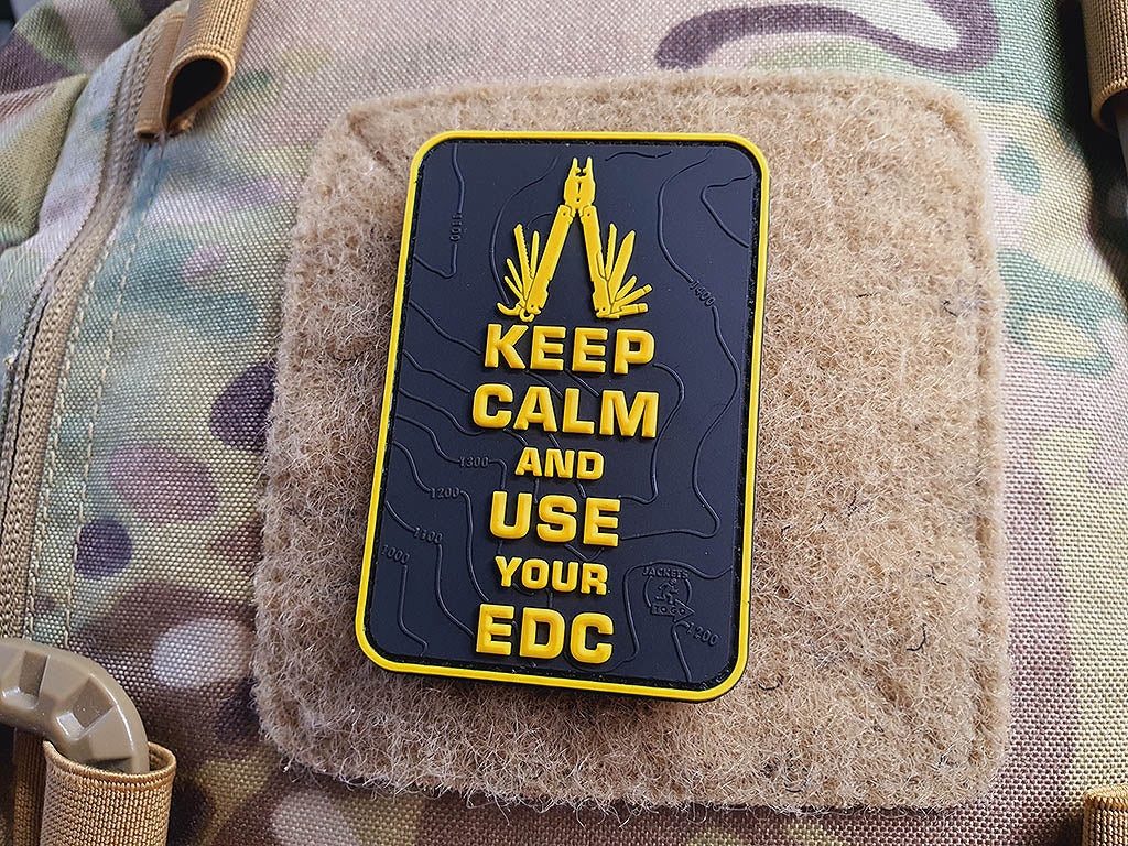 Keep Calm and use your EDC Patch, Gelb/Schwarz / 3D Rubber Patch - Patch Snatched