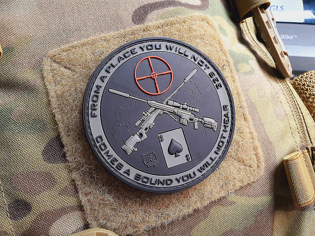 Sniper Patch, steingrau-olive / 3D Rubber Patch - Patch Snatched