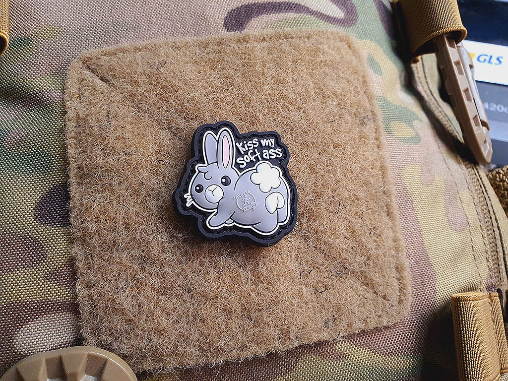 KISS MY SOFT ASS small Patch, fullcolor / 3D Rubber Patch - Patch Snatched