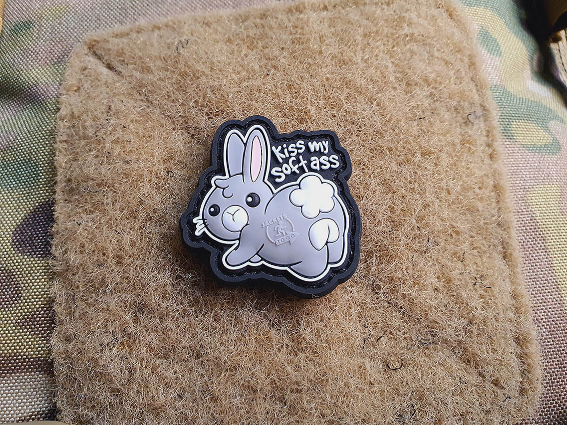 KISS MY SOFT ASS small Patch, fullcolor / 3D Rubber Patch - Patch Snatched
