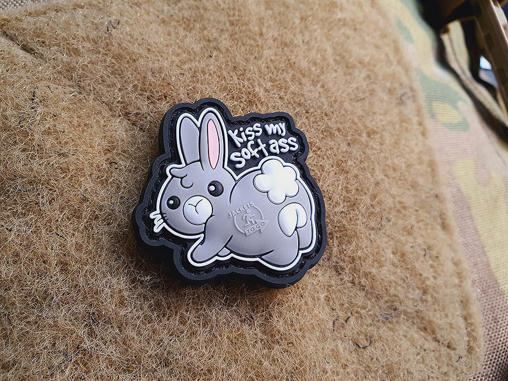KISS MY SOFT ASS small Patch, fullcolor / 3D Rubber Patch - Patch Snatched