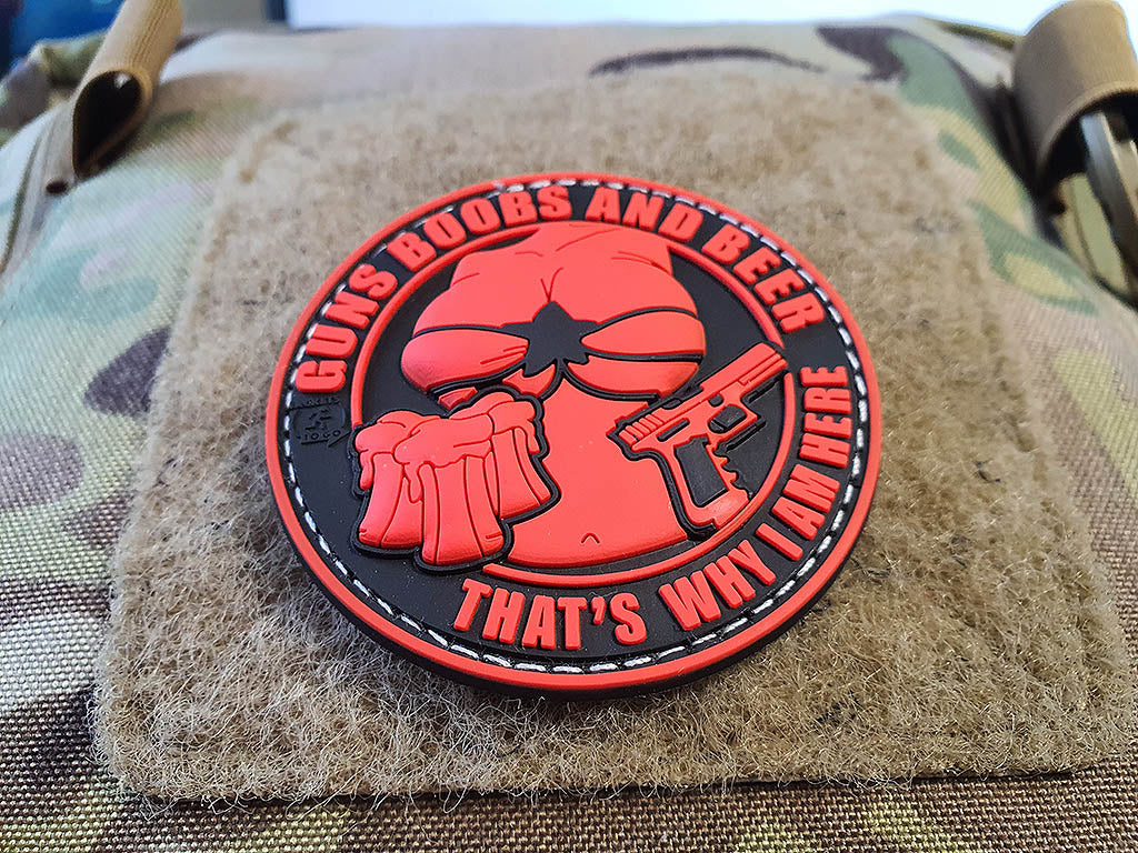 Guns Boobs and Beer Patch, blackmedic / 3D Rubber patch - Patch Snatched