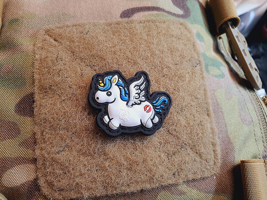 Flying Unicorn KISSMYASS Patch small, fullcolor 3D Rubber Patch