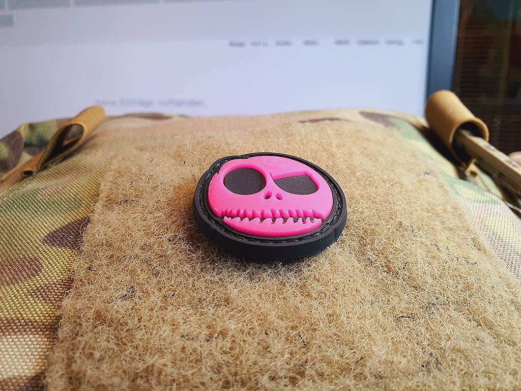 Nightmare Smile, Patch small, pink gid (glow in the dark) / 3D Rubber Patch