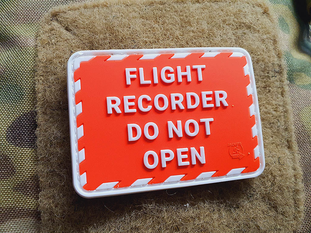 FLIGHT RECORDER Patch, red white, 3D Rubber Patch