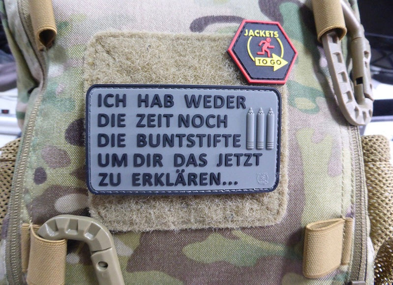 Buntstifte Patch, steingrau-oliv-black/ 3D Rubber Patch