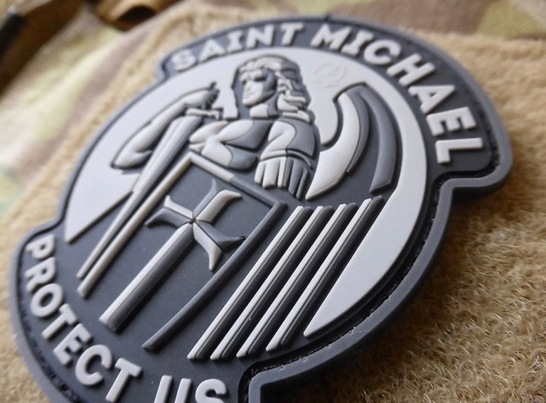 SAINT MICHAEL PROTECT US Patch, mc / 3D Gummipatch
