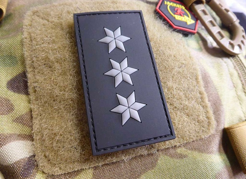 Dienstgradabzeichen Polizeihauptkommissar (PHK) Patch, schwarz / 3D Rubber patch