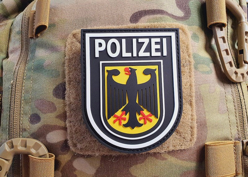 Ärmelabzeichen - Bundespolizei - Patch, schwarz / 3D Rubber patch