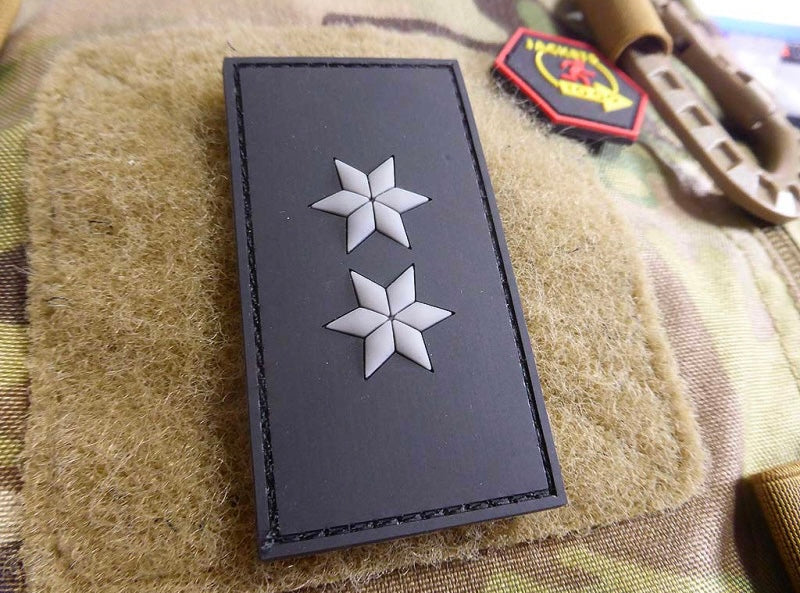 Dienstgradabzeichen Polizeioberkommissar (POK) - Patch, schwarz / 3D Rubber patch