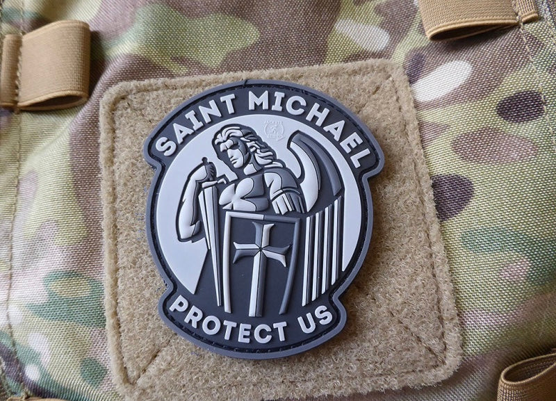 SAINT MICHAEL PROTECT US Patch, mc / 3D Gummipatch