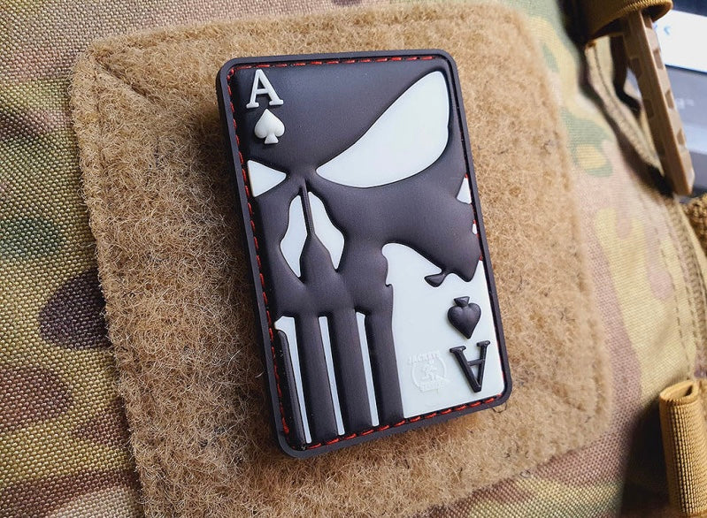 Punisher Ace Of Spades Patch, gid, 3D Rubber Patch