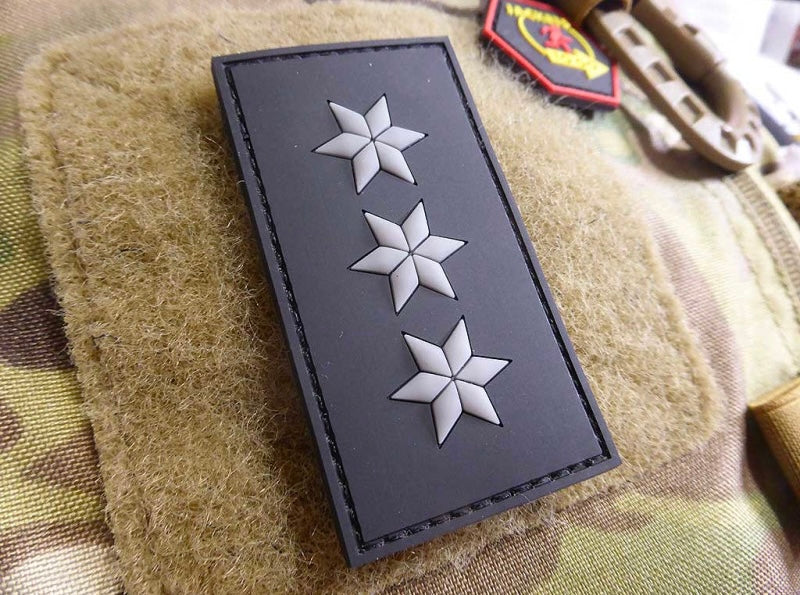 Dienstgradabzeichen Polizeihauptkommissar (PHK) Patch, schwarz / 3D Rubber patch