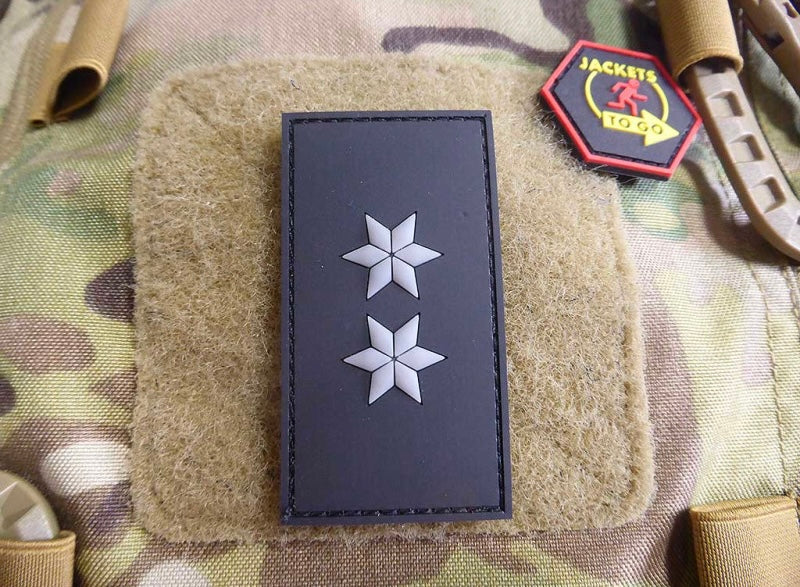 Dienstgradabzeichen Polizeioberkommissar (POK) - Patch, schwarz / 3D Rubber patch