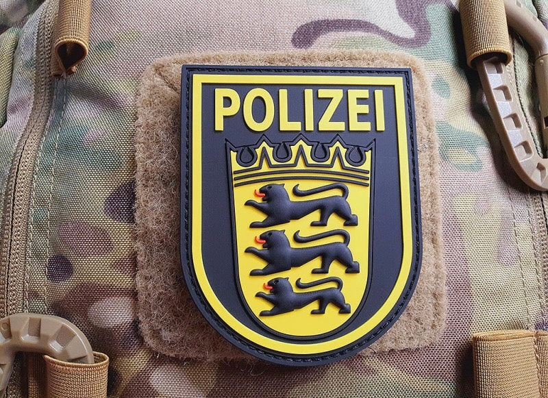Ärmelabzeichen - Polizei Baden-Württemberg - Patch, schwarz / 3D Rubber patch