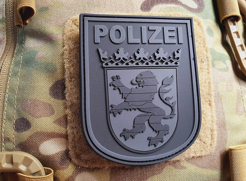 Ärmelabzeichen - Polizei Hessen - Patch, blackops / 3D Rubber patch