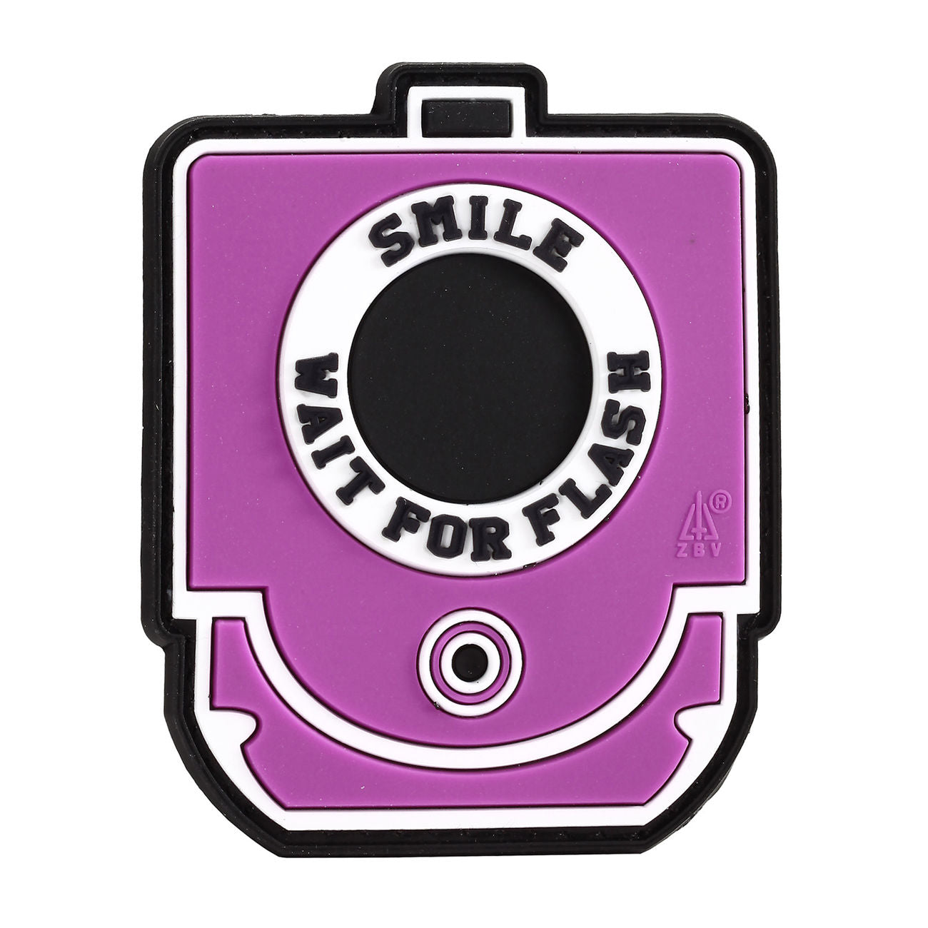 Smile and Wait for Flash Rubber Patch - pink