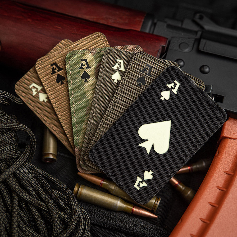 Ace of Spades Lasercut Patch, black, gid afterglow, Cordura Lasercut - Patch Snatched