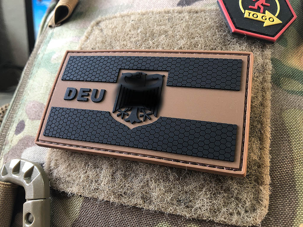 DEU Deutschland Flaggen Patch mit Bundesadler, coyote / 3D Rubber Patch - Patch Snatched