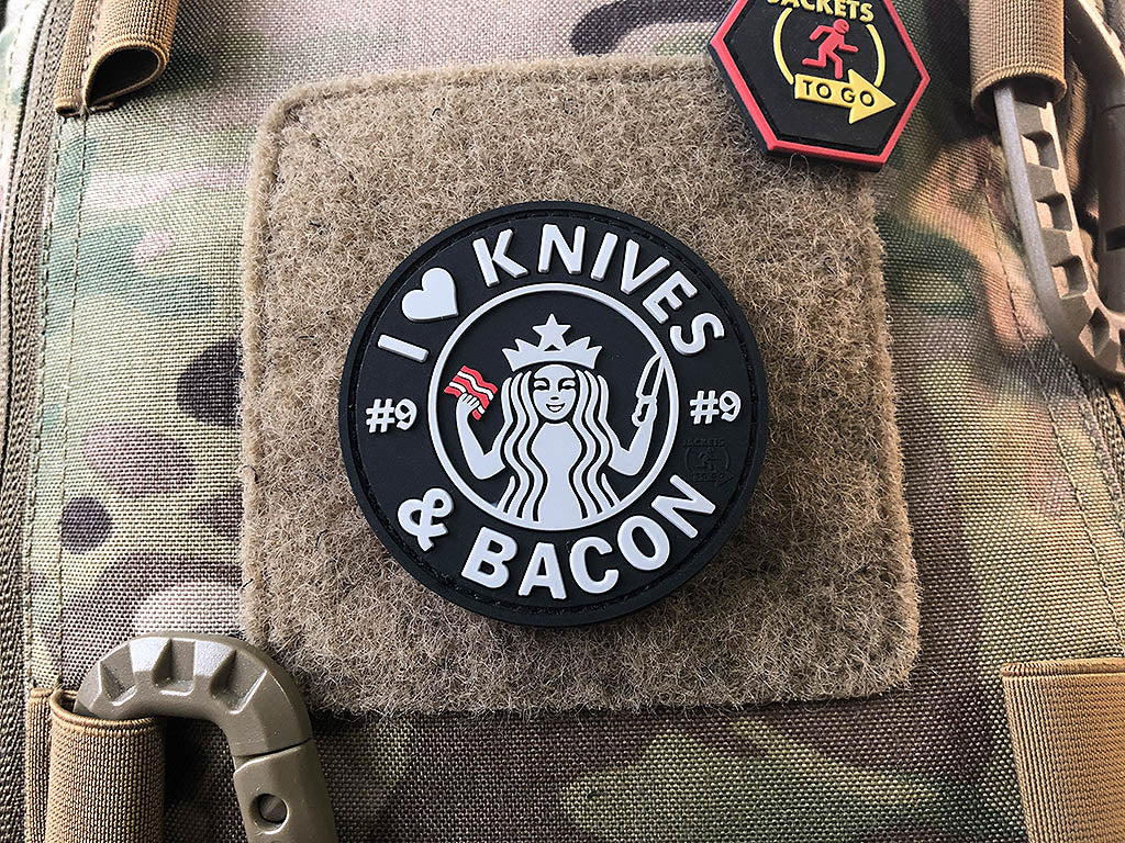 #9 I love Knives and Bacon Patch, swat / 3D Rubber Patch - Patch Snatched