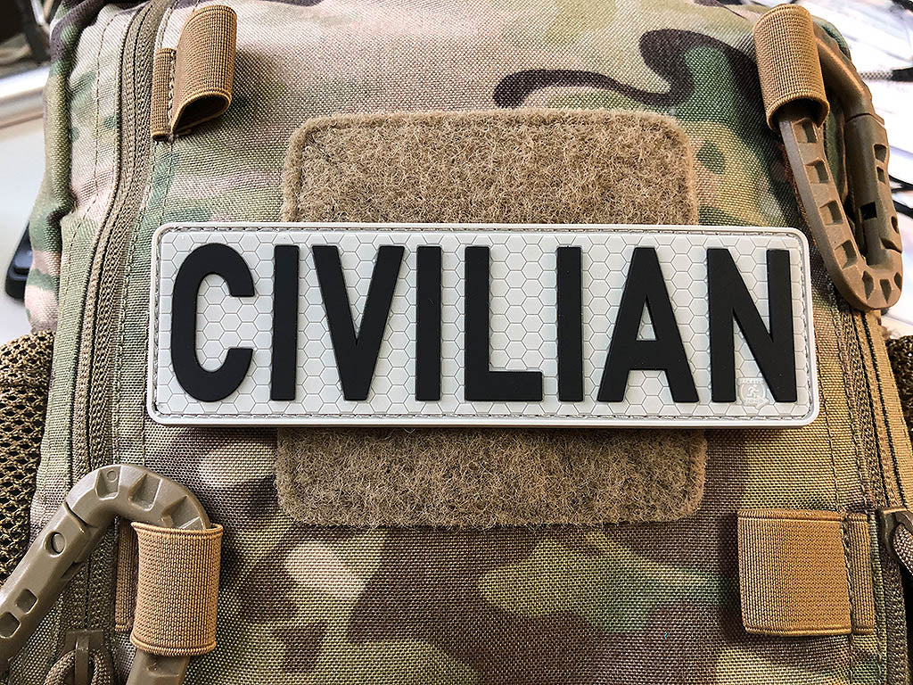 CIVILIAN Patch, lightgrey black, 3D Rubber Patch - Patch Snatched