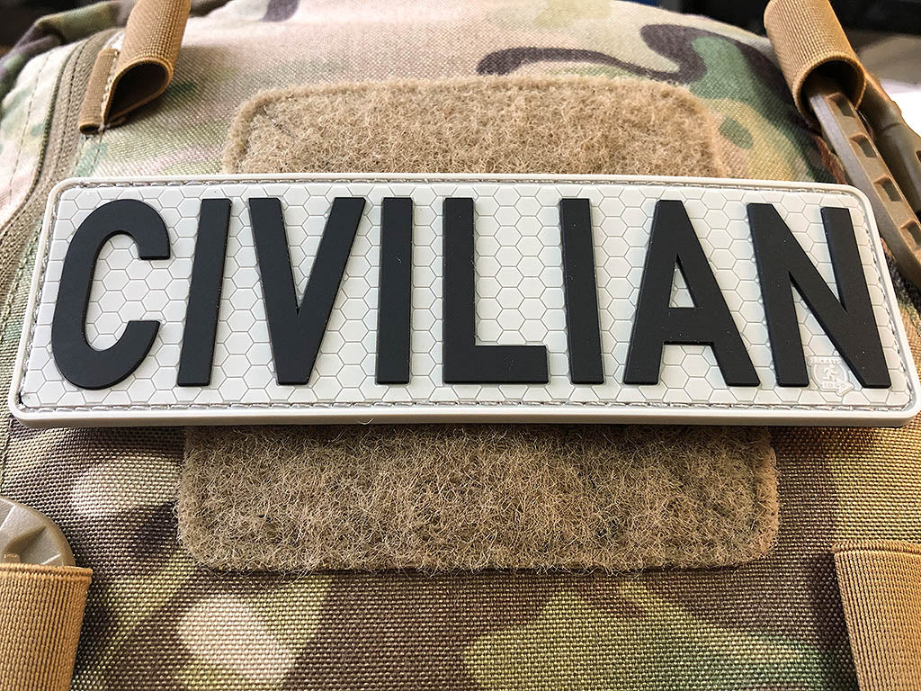 CIVILIAN Patch, lightgrey black, 3D Rubber Patch - Patch Snatched