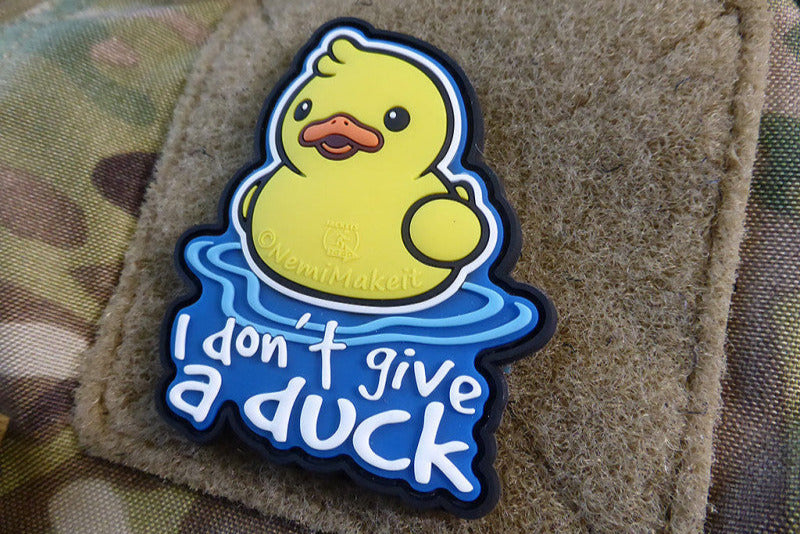 I DON´T GIVE A DUCK Patch, fullcolor, 3D Rubber Patch