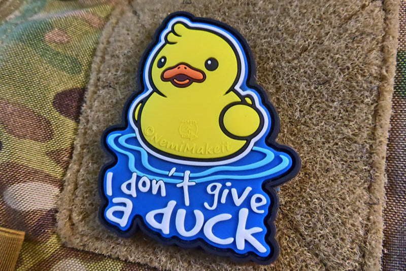 I DON´T GIVE A DUCK Patch, fullcolor, 3D Rubber Patch