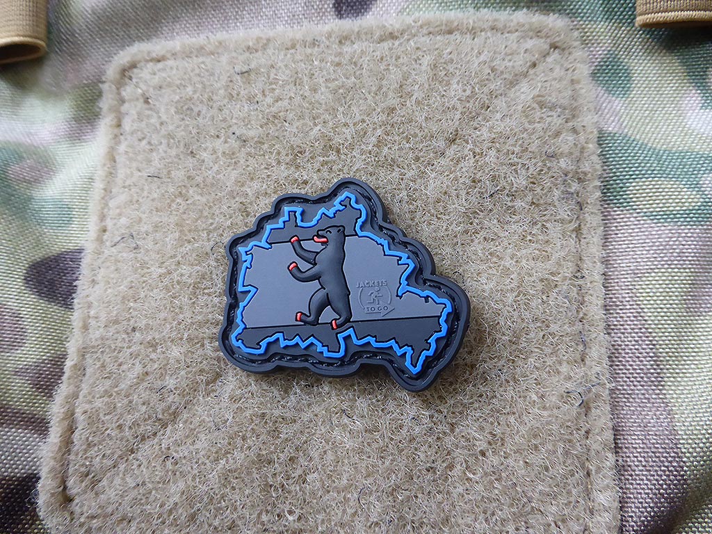 Berliner Bär Flaggen Patch, blackops, - Thin Blue Line - / 3D Rubber patch - Patch Snatched