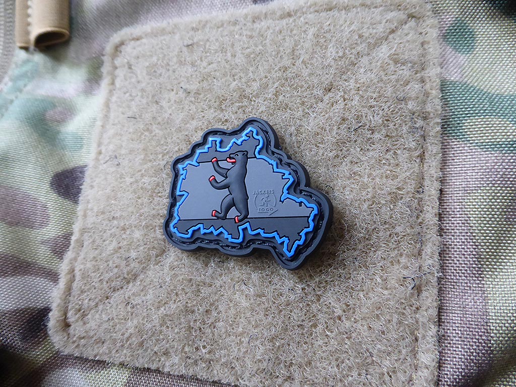 Berliner Bär Flaggen Patch, blackops, - Thin Blue Line - / 3D Rubber patch - Patch Snatched