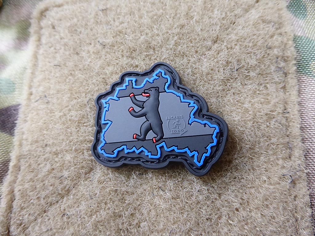 Berliner Bär Flaggen Patch, blackops, - Thin Blue Line - / 3D Rubber patch - Patch Snatched