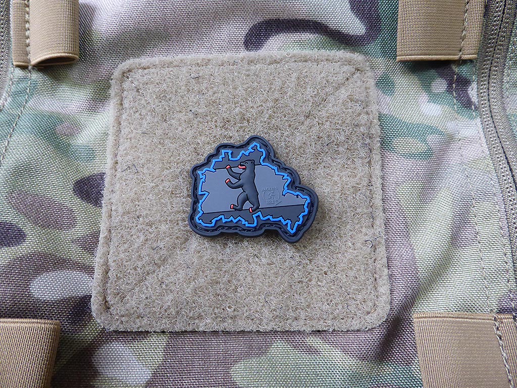Berliner Bär Flaggen Patch, blackops, - Thin Blue Line - / 3D Rubber patch - Patch Snatched