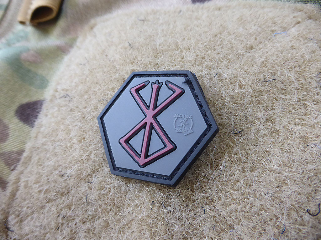 Berserker Rune, Hexagon Patch / 3D Rubber Patch - Patch Snatched
