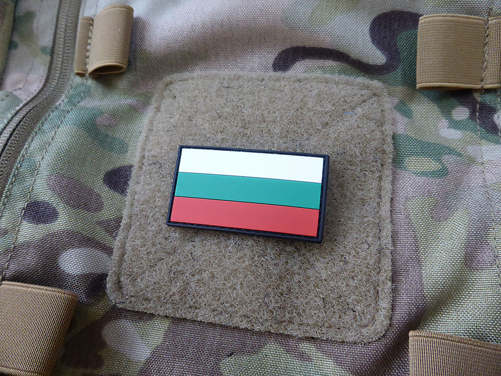 Bulgarischer Flaggen Patch, fullcolor, klein / 3D Rubber Patch - Patch Snatched