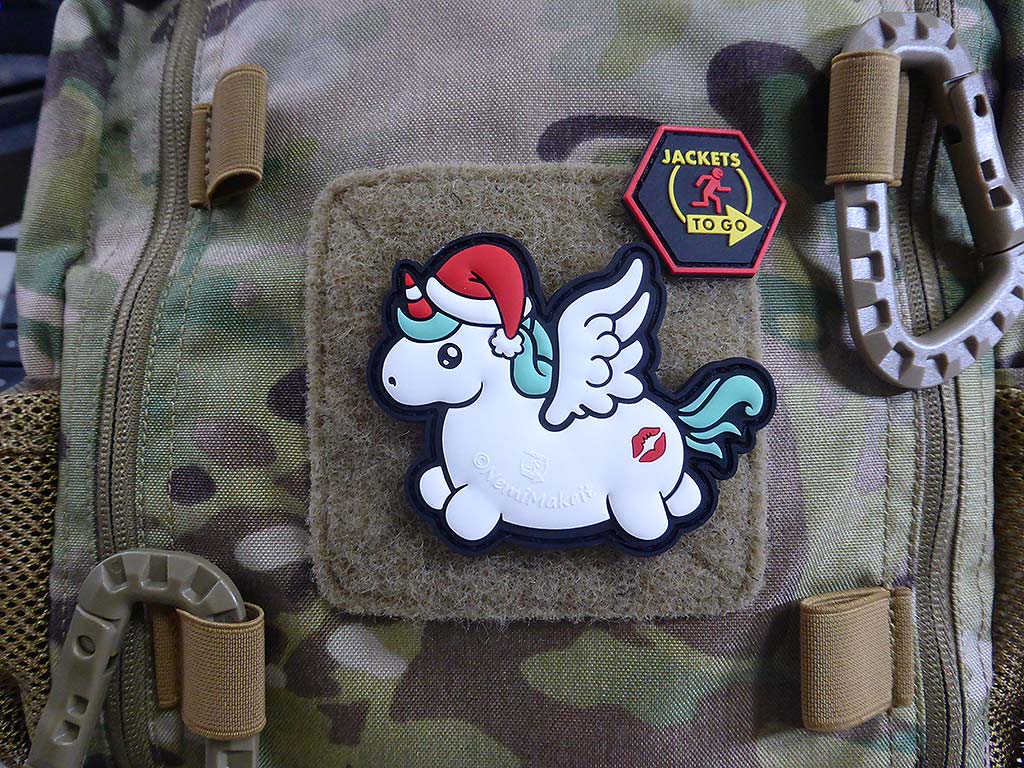 CHRISTMAS UNICORN / MERRY KISSMYASS Patch, fullcolor / 3D Rubber Patch - Patch Snatched