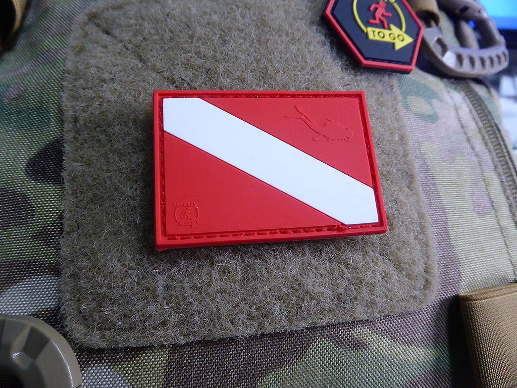 Diver Down Flag Patch, fullcolor / 3D Rubber Patch - Patch Snatched