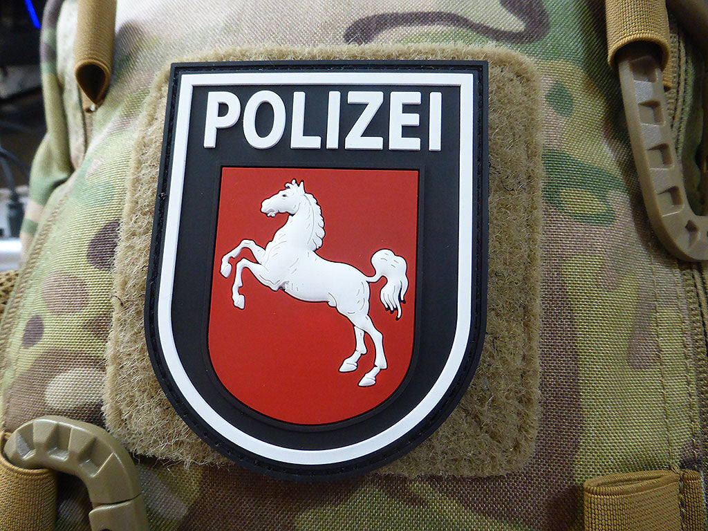 Ärmelabzeichen Polizei Niedersachsen, schwarz / 3D Rubber patch - Patch Snatched
