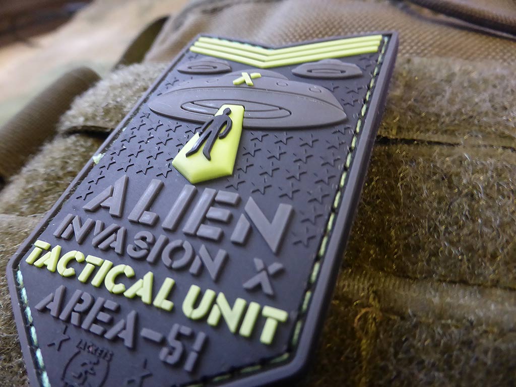 ALIEN INVASION X-Files, Tactical Unit Patch, AREA-51, naval gid / 3D Rubber Patch - Patch Snatched