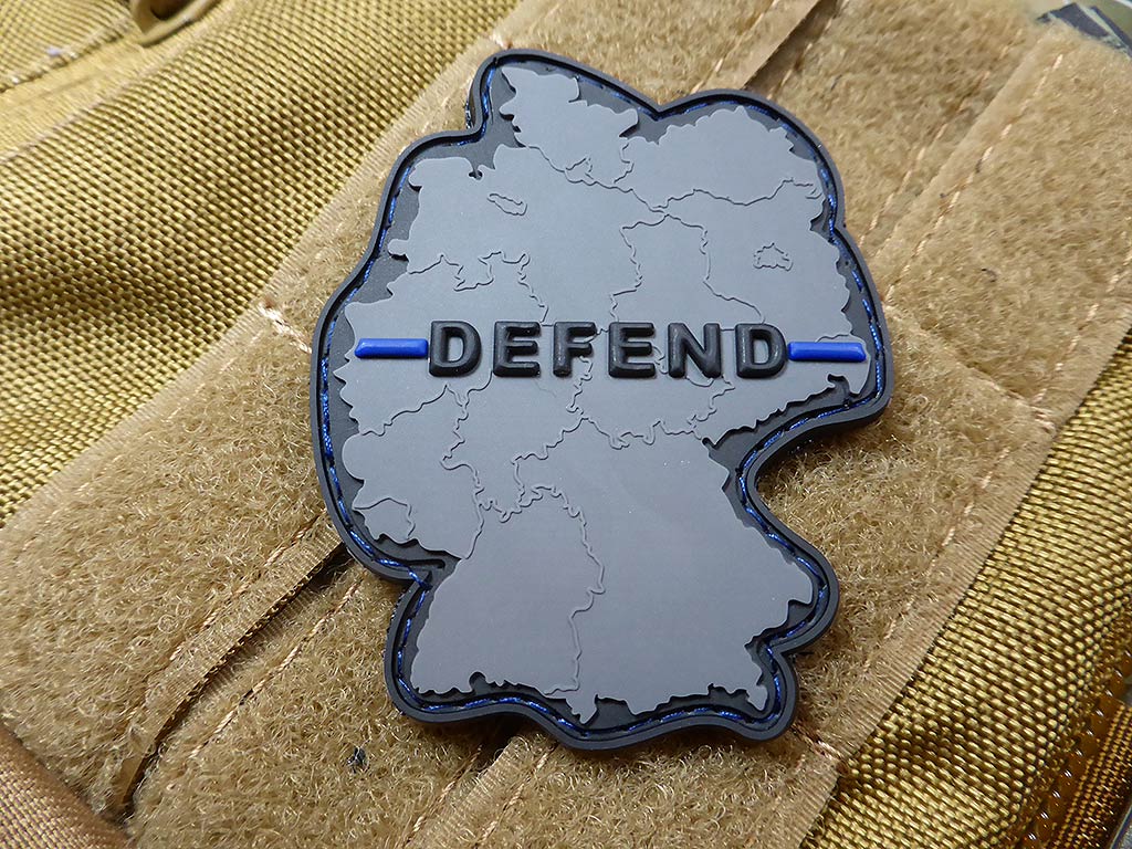 DEFEND GERMANY Patch, Thin Blue Line, special edition / 3D Rubber Patch - Patch Snatched