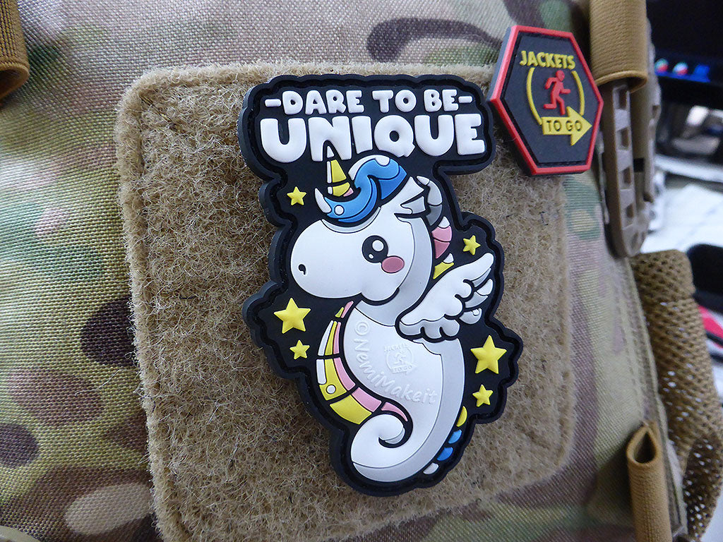 Dare To Be Unique Unicorn Patch, 3D Rubber Patch