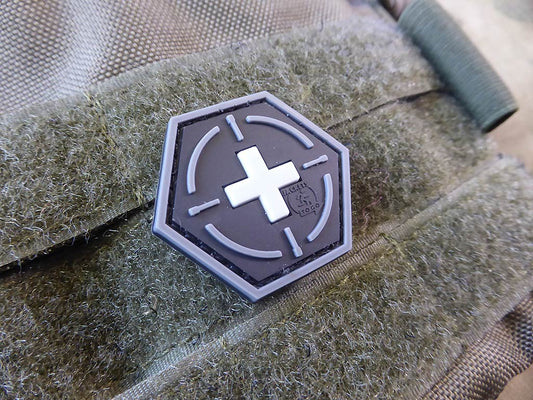 Tactical Medic Rotes Kreuz, Hexagon Patch, Swat / 3D Rubber Patch, HexPatch