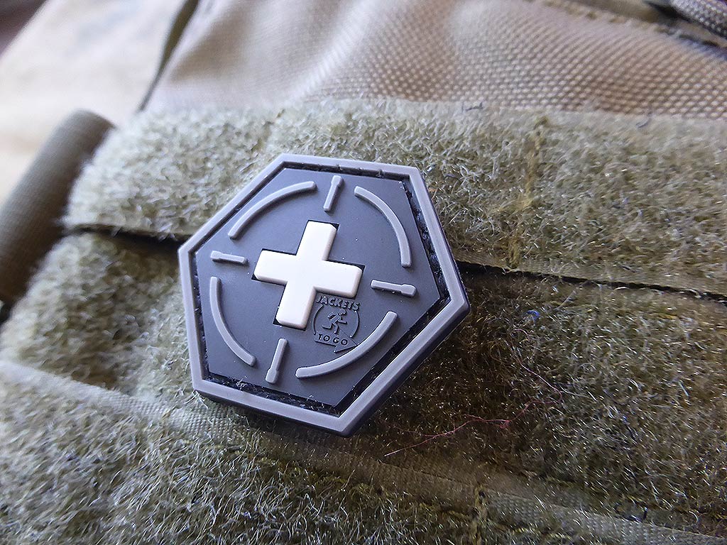 Tactical Medic Red Cross, Hexagon Patch, swat / 3D Rubber Patch, HexPatch