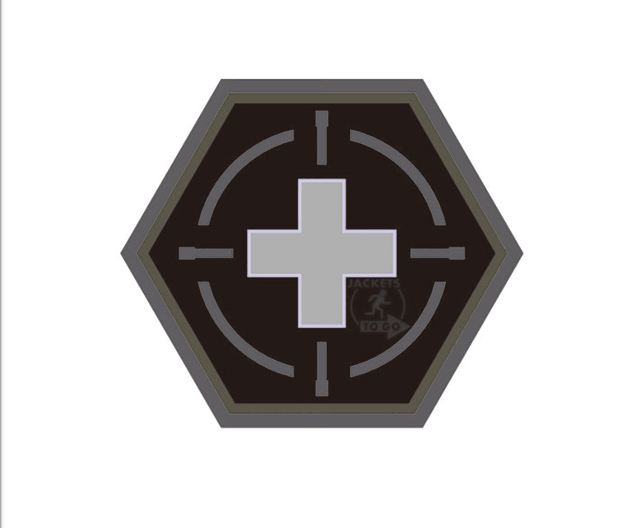 Tactical Medic Red Cross, Hexagon Patch, swat / 3D Rubber Patch, HexPatch