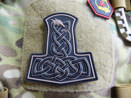 Dragon Thor's Hammer Patch, tan / 3D Rubber Patch