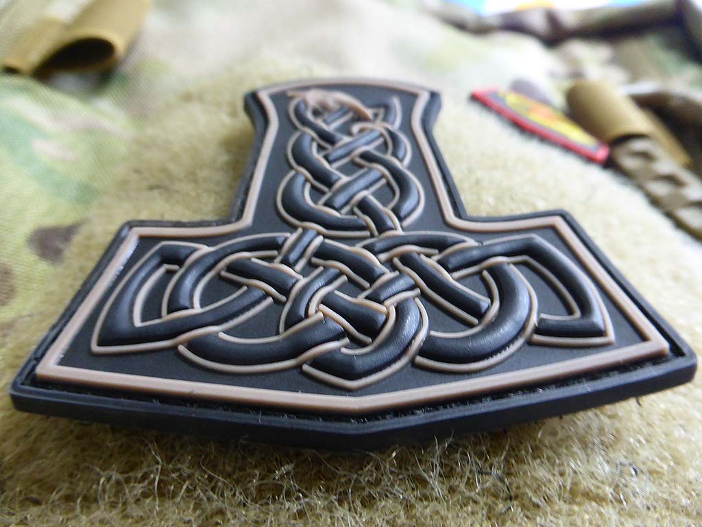 Dragon Thor's Hammer Patch, tan / 3D Rubber Patch