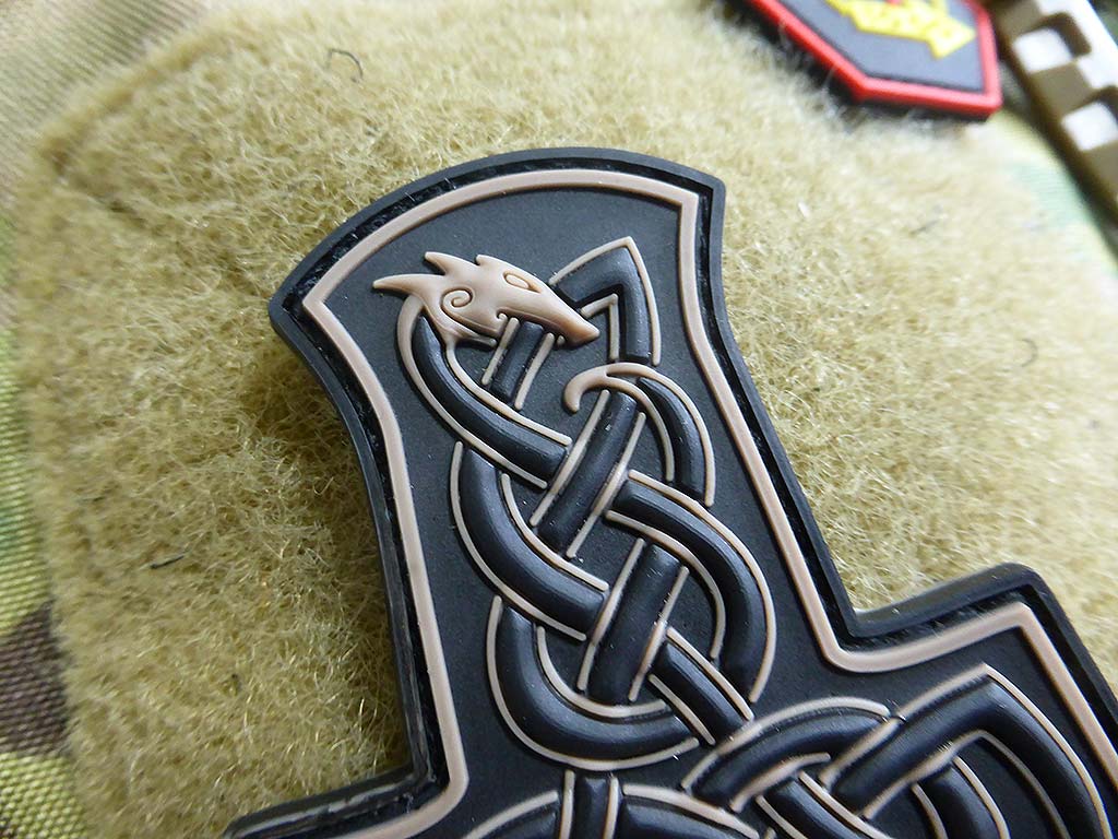 Dragon Thor's Hammer Patch, tan / 3D Rubber Patch